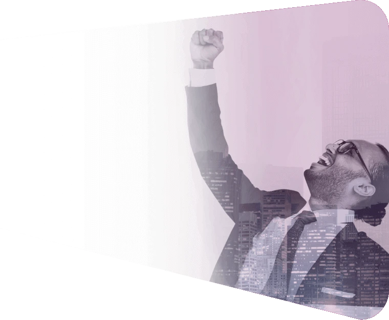 an image of a successful funded trader who is happy